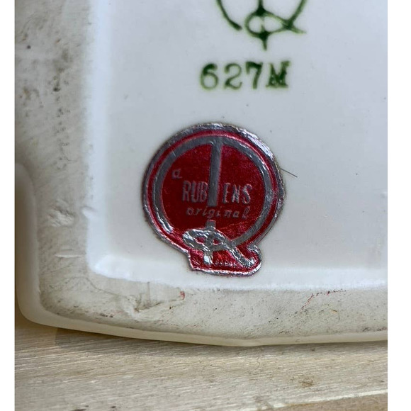 Vintage Rubens Japan Handpainted Sheep Lamb Wagon Planter with Hairline Crack - Picture 9 of 9